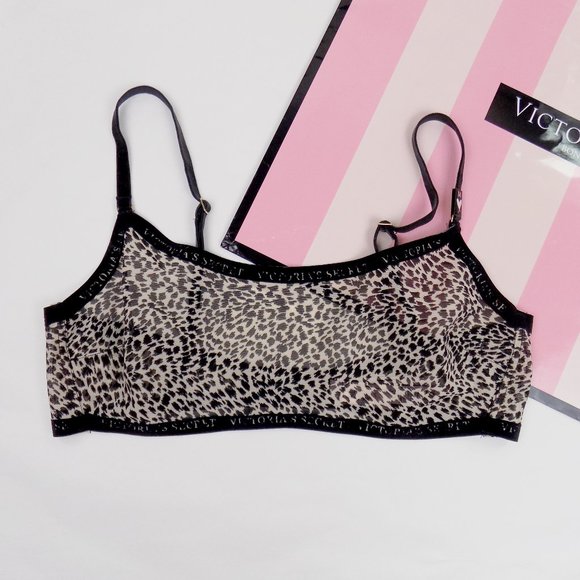 nwt Victoria's Secret sexy illusions sheer luxe mesh logo bralette unlined - Picture 1 of 7